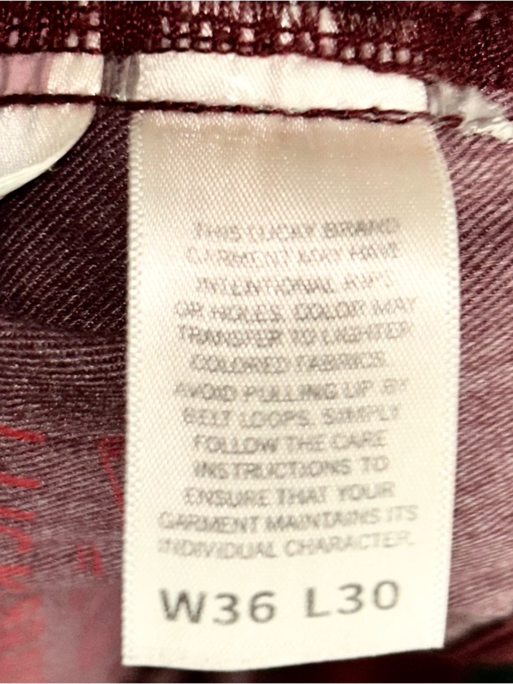 Lucky Brand Men's 420 Athletic Straight Pants in deep maroon - Picture 7 of 8